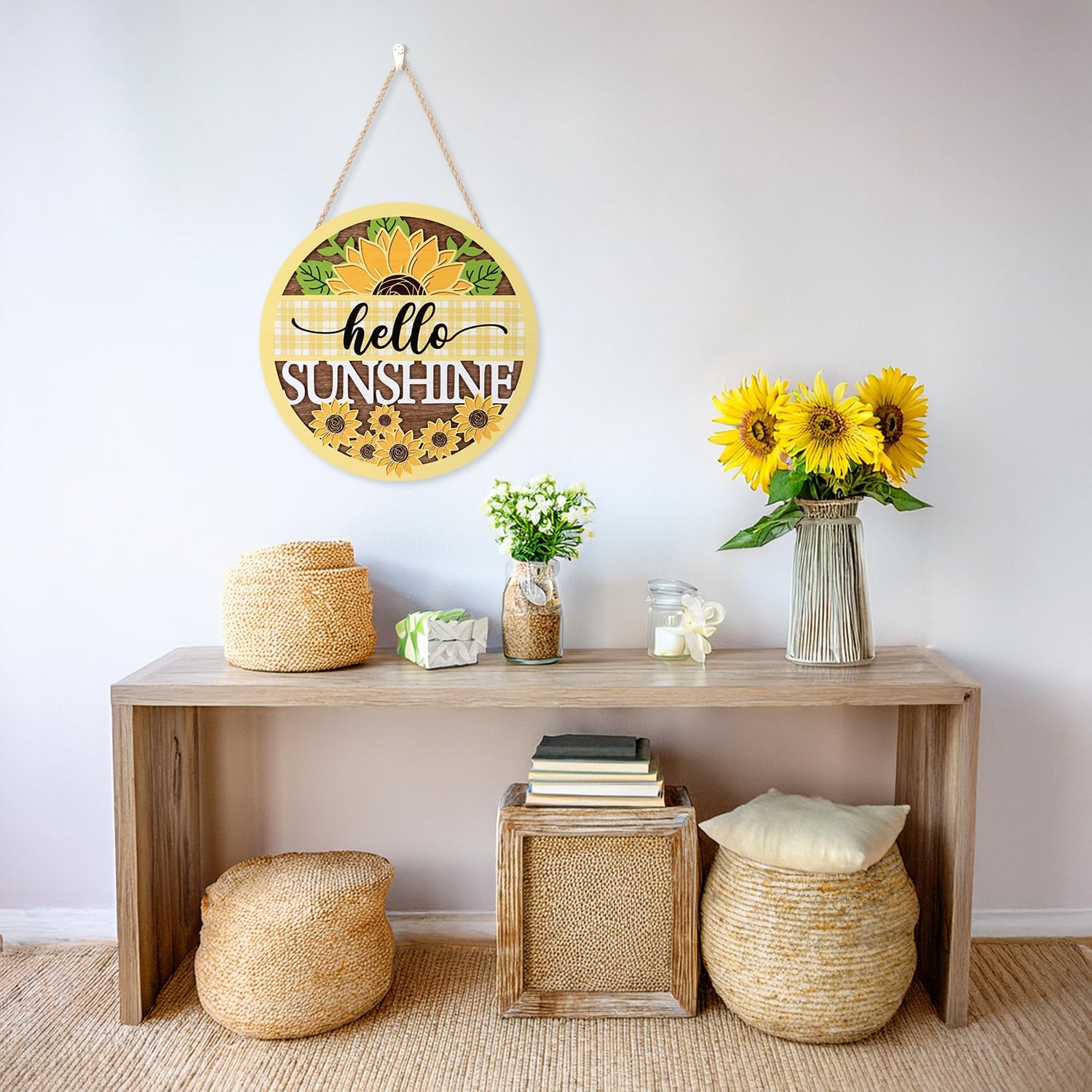 CHDITB 3D Hello Sunshine Front Door Wreath