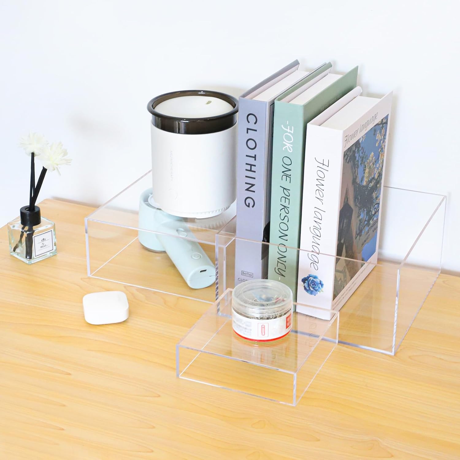 Hylebor 6Pcs Clear Acrylic Display Risers for Buffet and Party Use