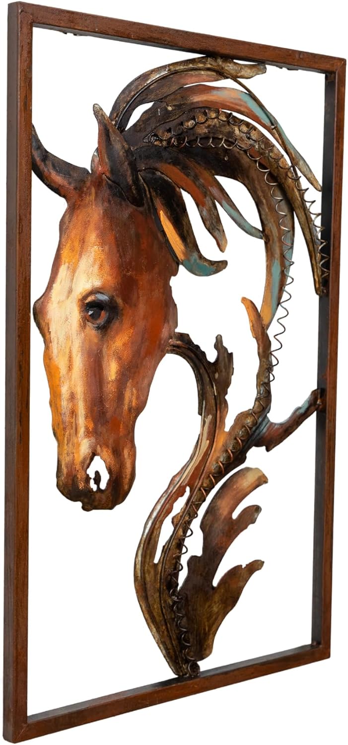 GAUMAANLEI Unique Handcrafted Metal Horse Head Wall Art