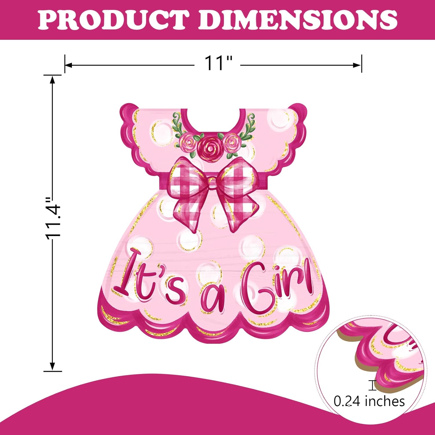 Bolisom Girl Pink Door Wreath Sign Decor