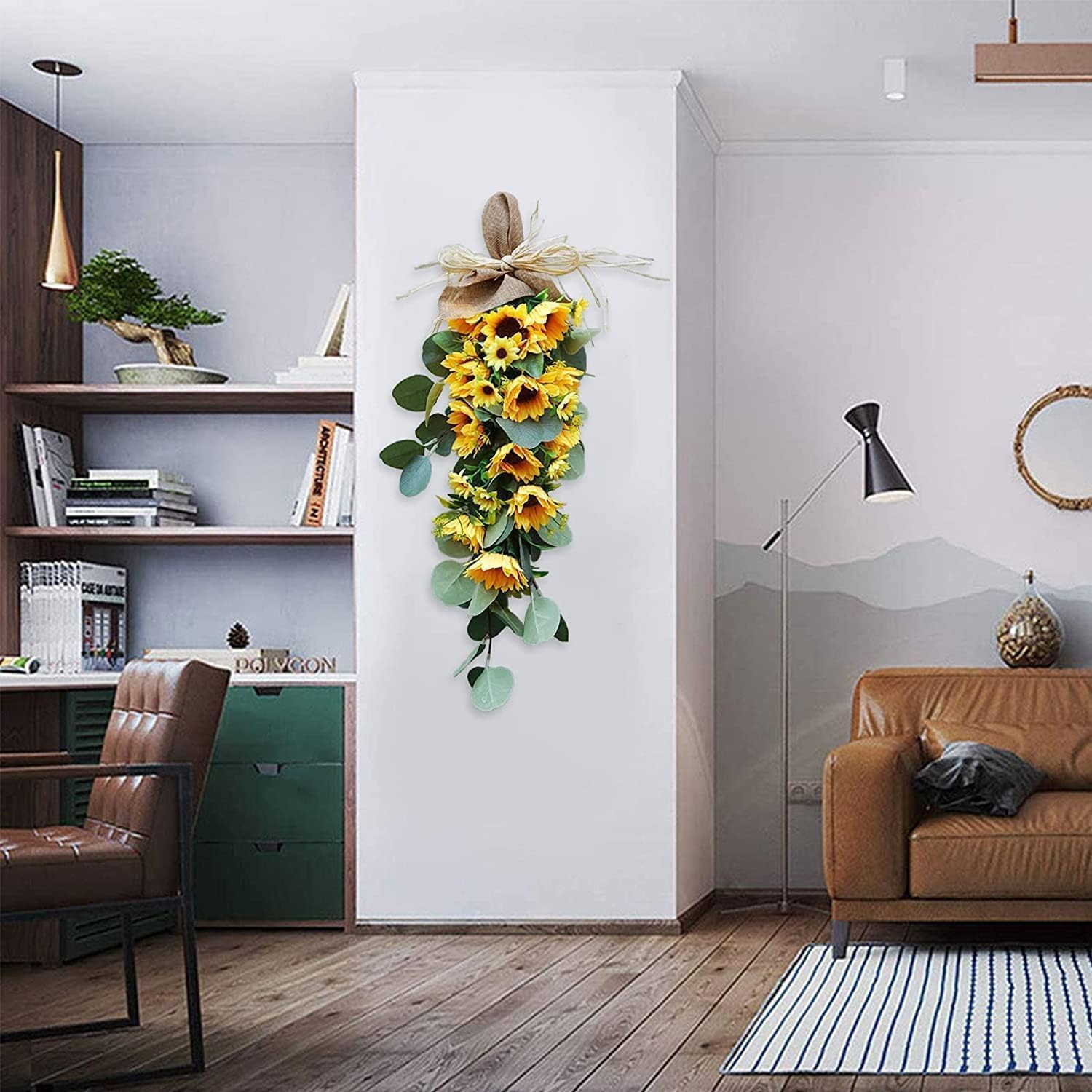 Spring Sunflower Wreath for Front Door Decor