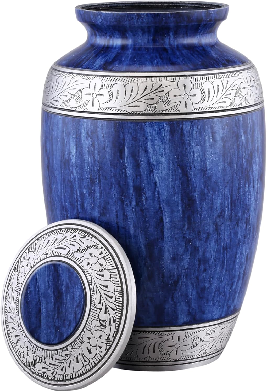 Elegant Blue Cremation Urn for Adult Ashes