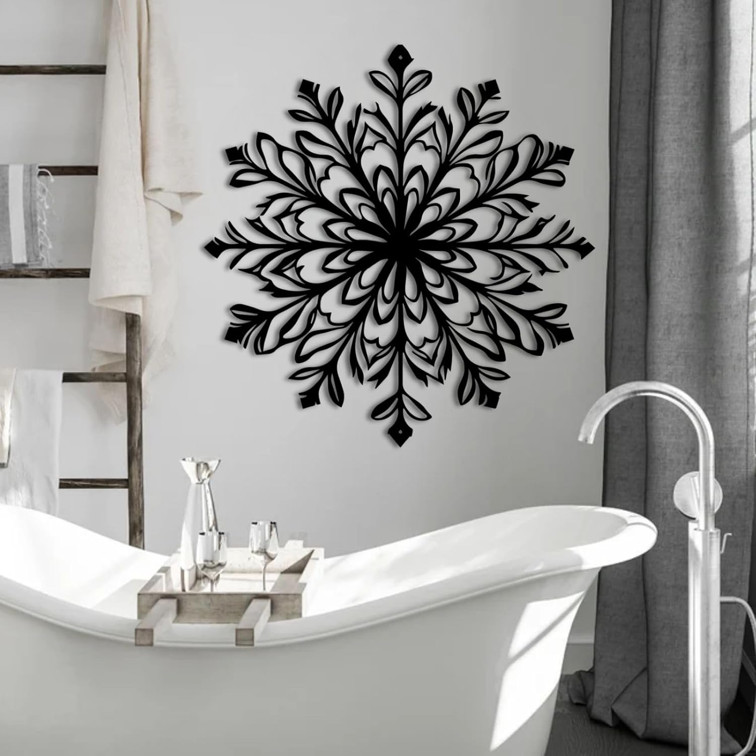 ENJOYOO Snowflake Metal Wall Art Decor 24x24in