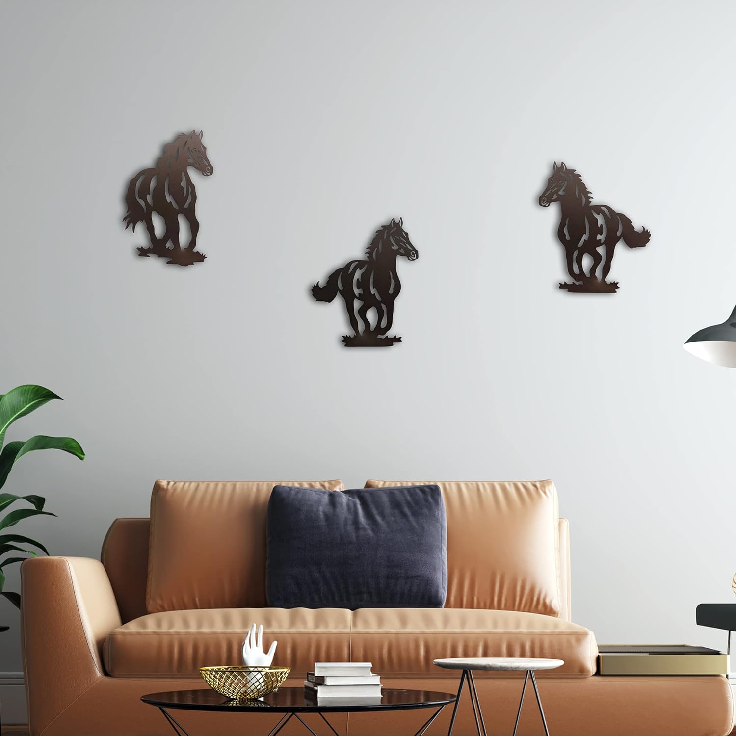 WAIU Metal Horse Wall Art Decor Set of 3