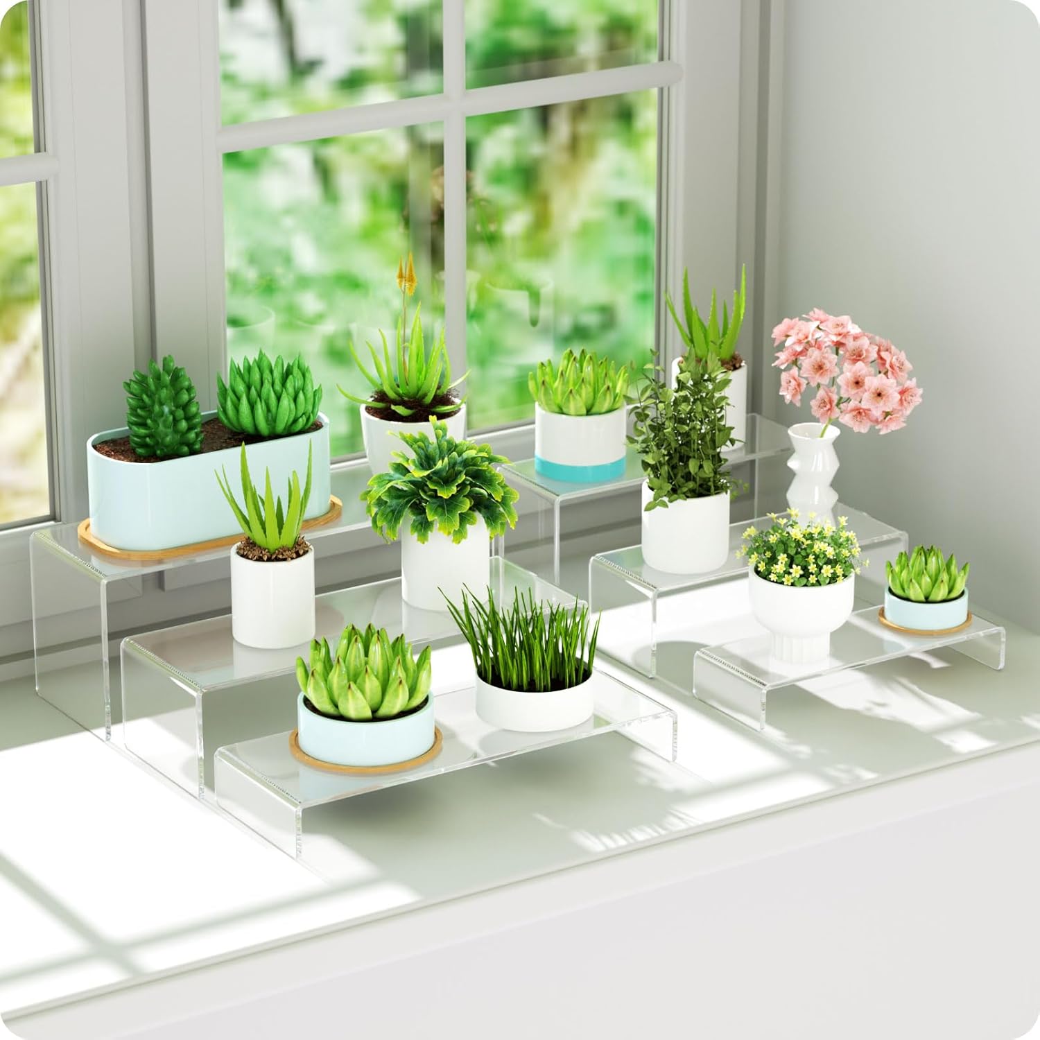 NIUBEE Acrylic Display Riser Set 6 Pcs 9 Inch
