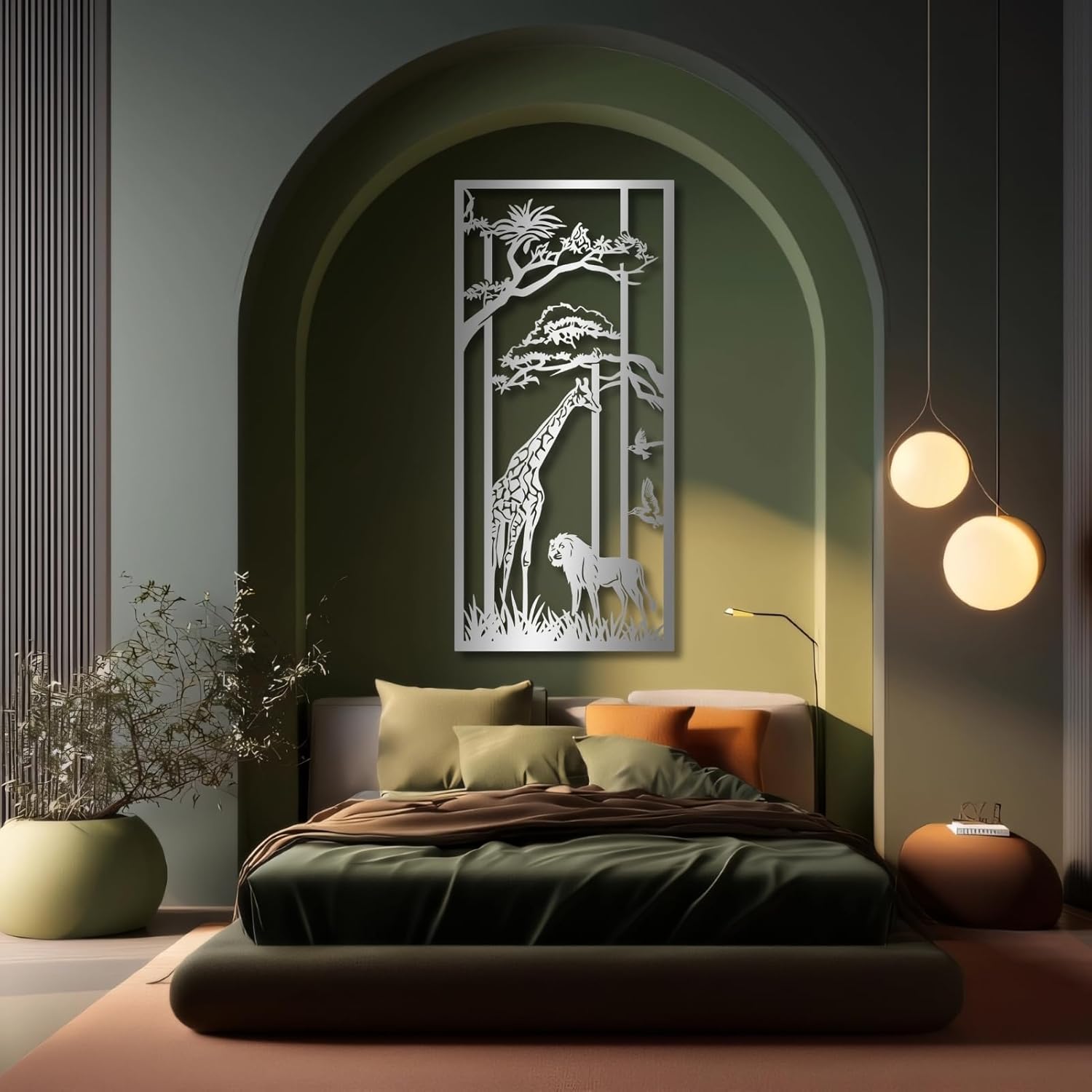 KingGenius Wildlife Metal Wall Art African Safari Decor