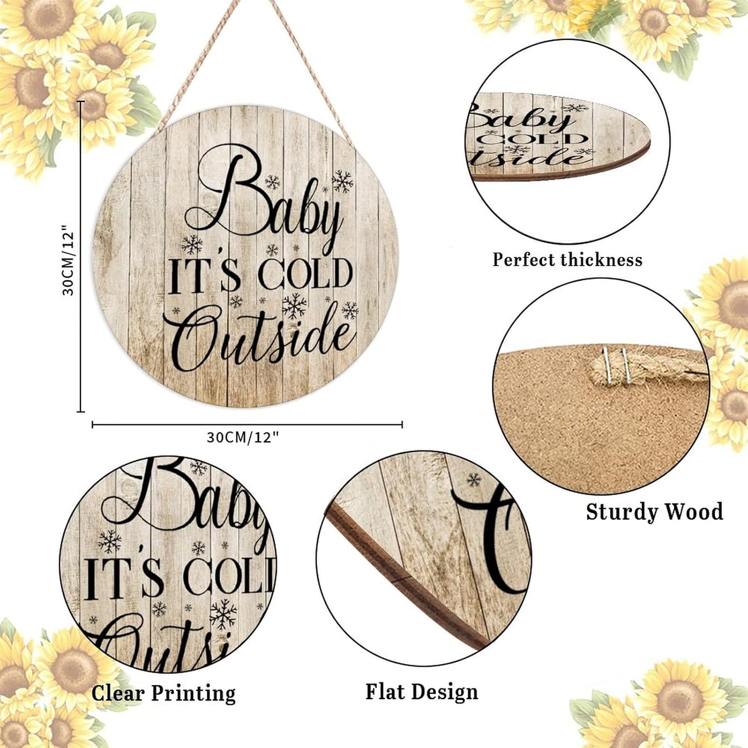 Farmhouse Front Door Hanger Funny Wood Sign 12x12