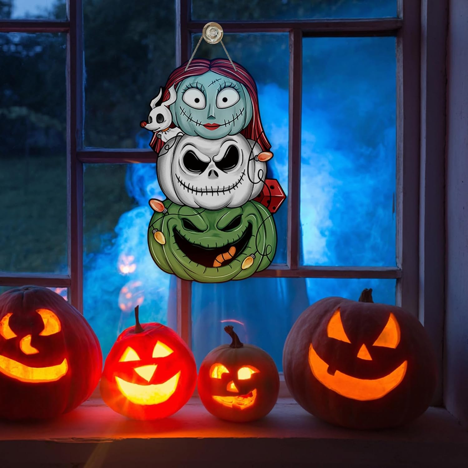 Halloween Jack Front Door Sign Funny Wood Decor