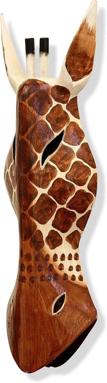 G6 Collection Wooden Tribal Giraffe Wall Plaque