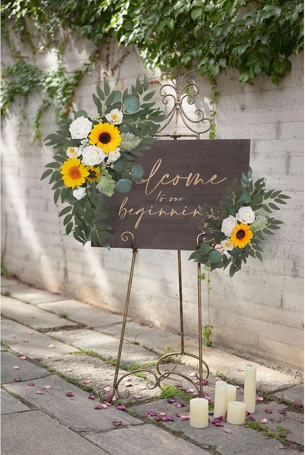 Faux Flower Swag Set of 2 for Wedding Welcome Signs