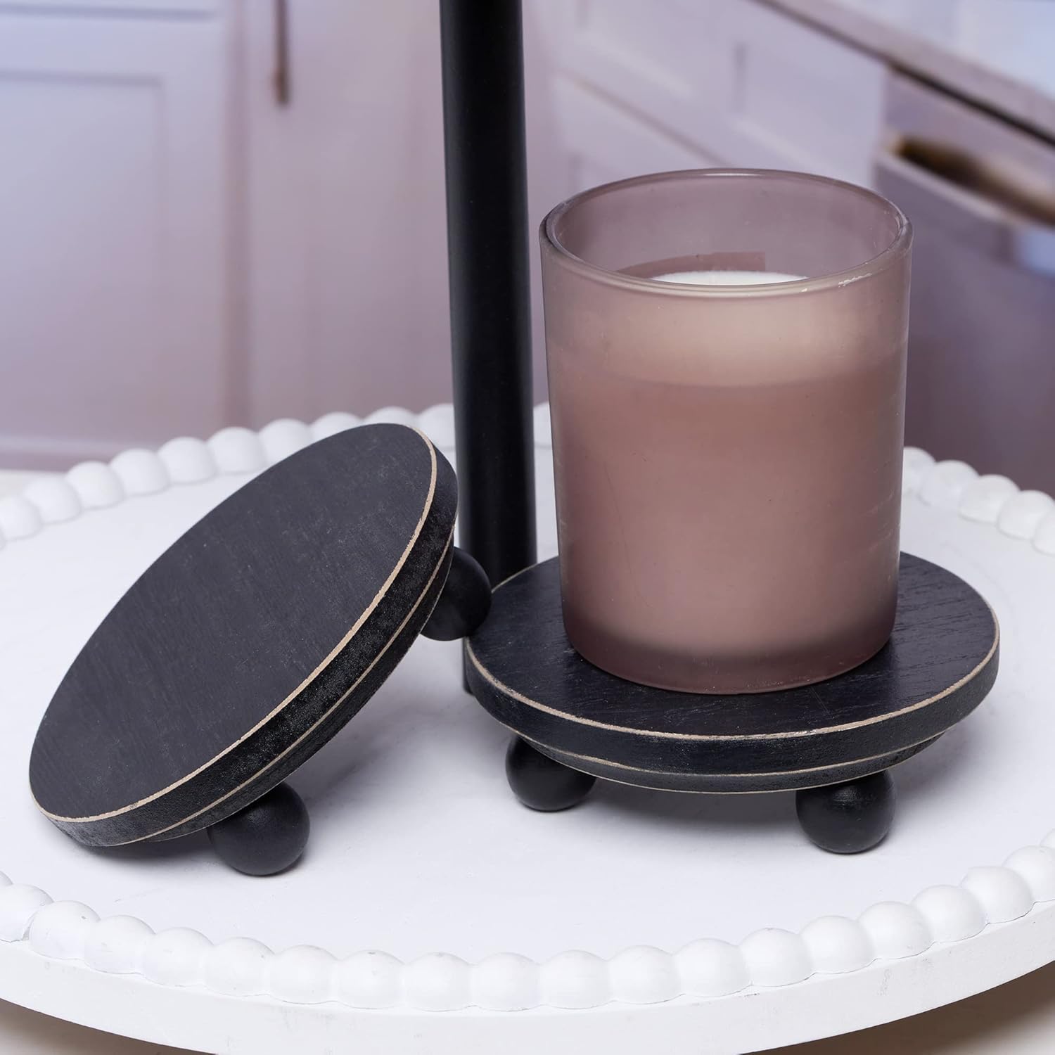 Defined Deco Mini Wood Risers for Display Set of 2 Black