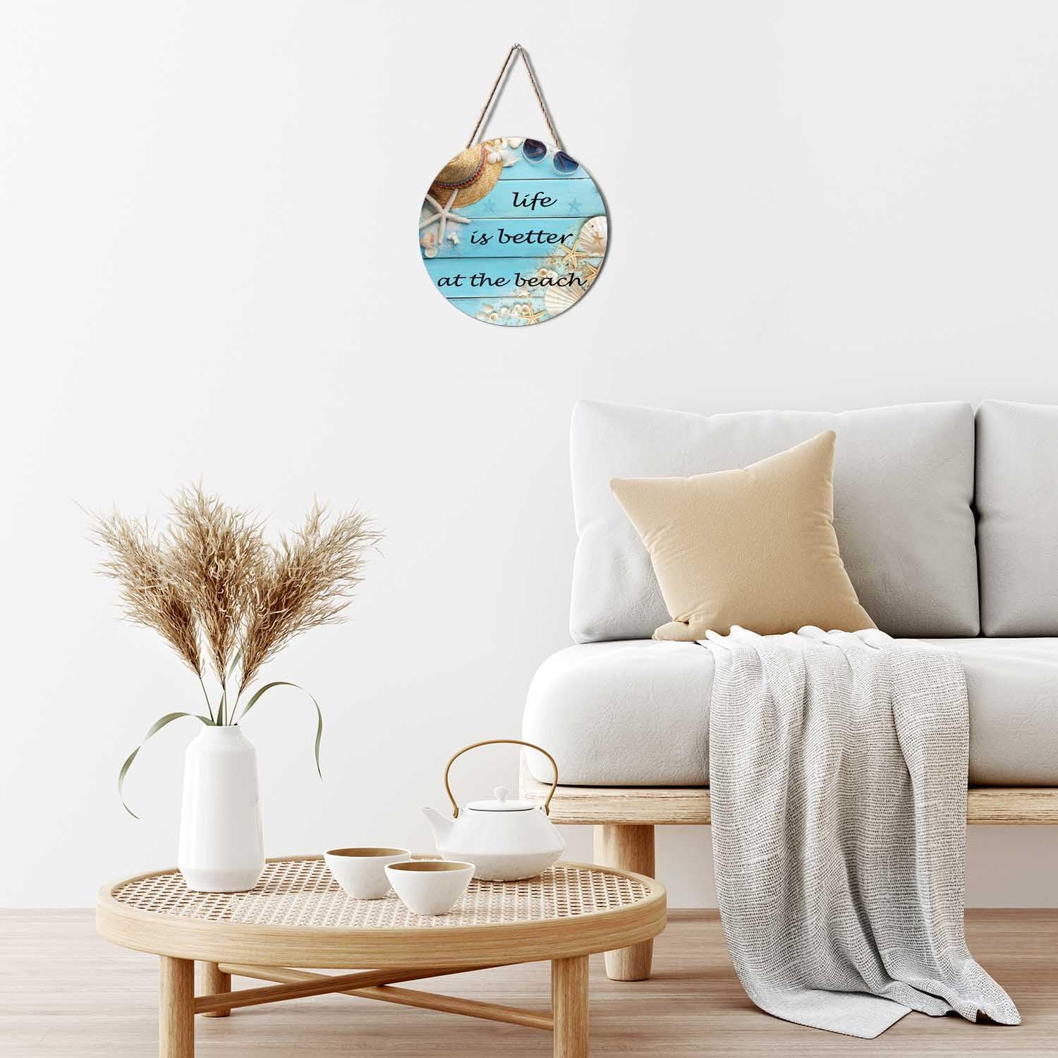 Seashells Front Door Wreath Welcome Sign