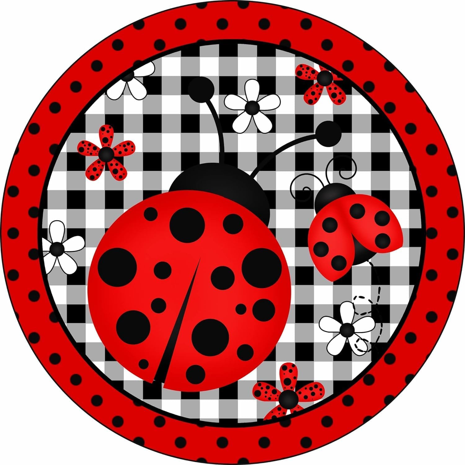 Ladybug Decorative Sign Tin Wall Art 6x6 Inch