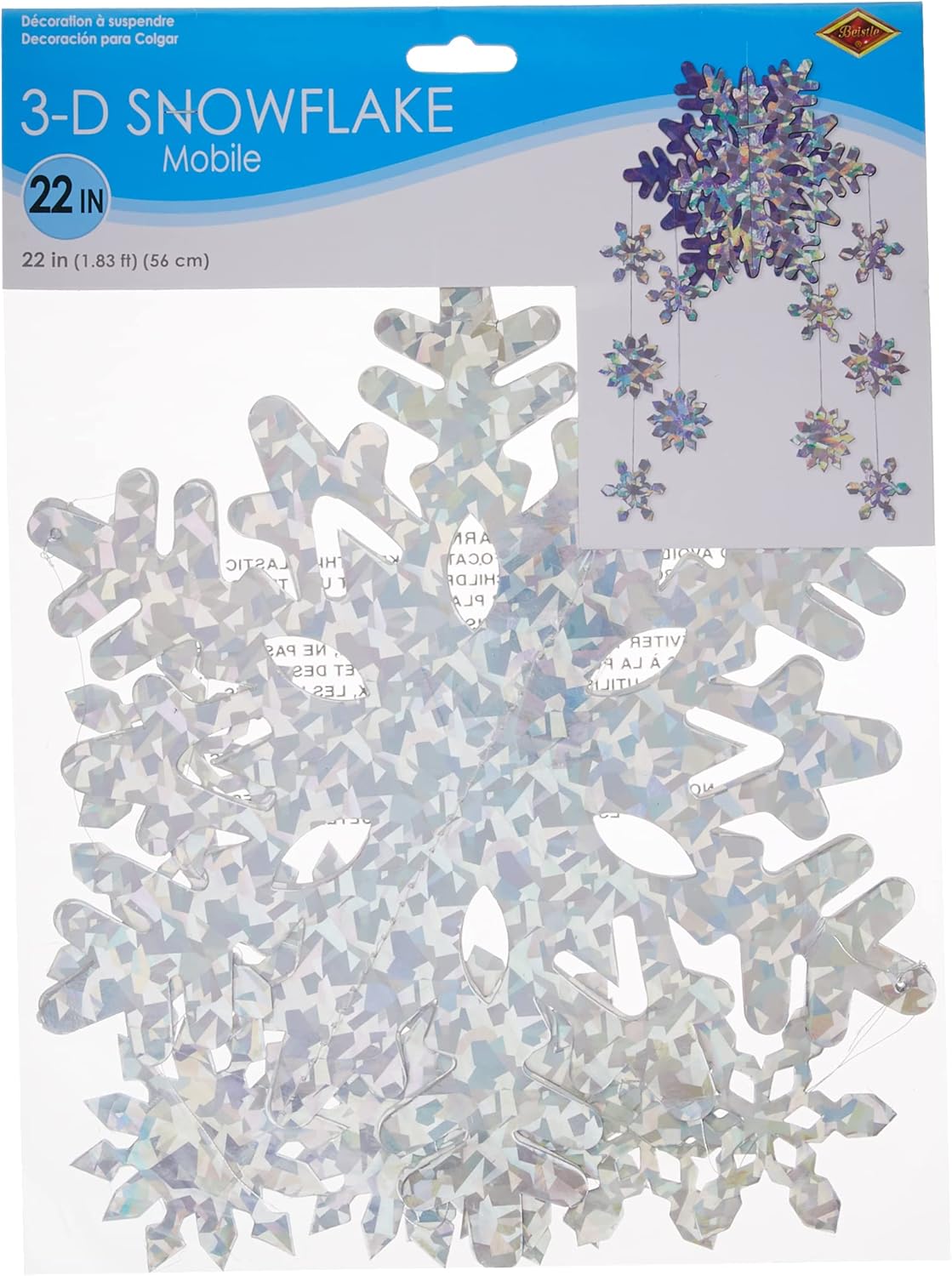 3-D Snowflake Mobile Party Accessory 1 Count