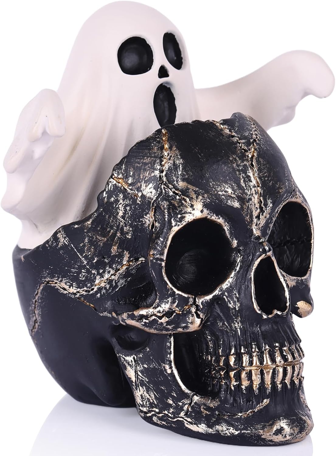 LCCCK Mini Skull with Ghost Halloween Decor Figure