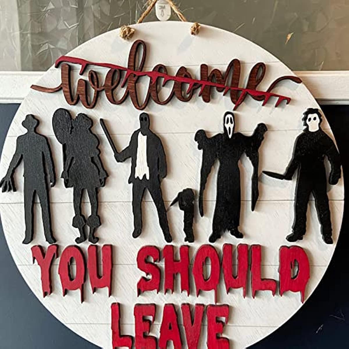 Halloween Horror Welcome Sign for Front Door