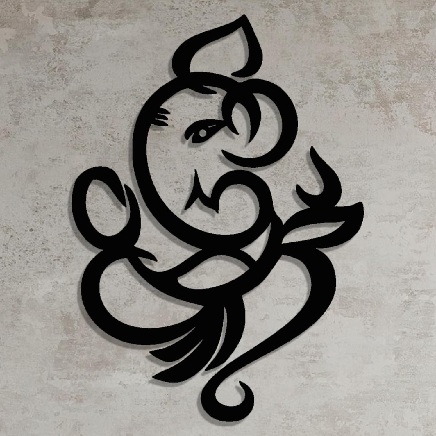 Ganesha Metal Wall Art Decor 47x34cm Black
