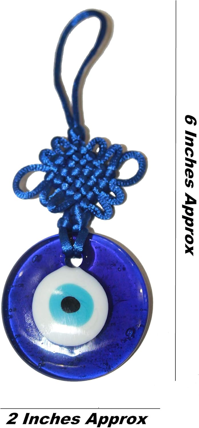 IS4A Evil Eye Protection Talisman - 6 inch Glass Amulet