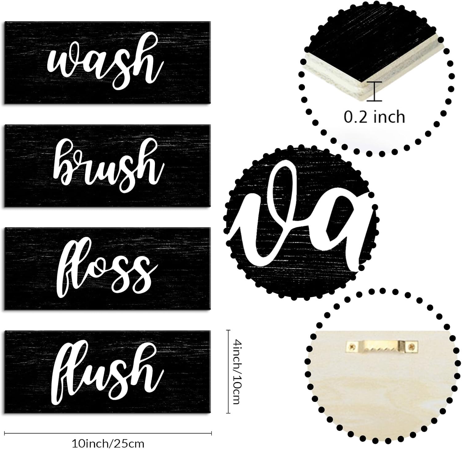Bathroom Wall Decor with Wash Brush Floss Flush Sign