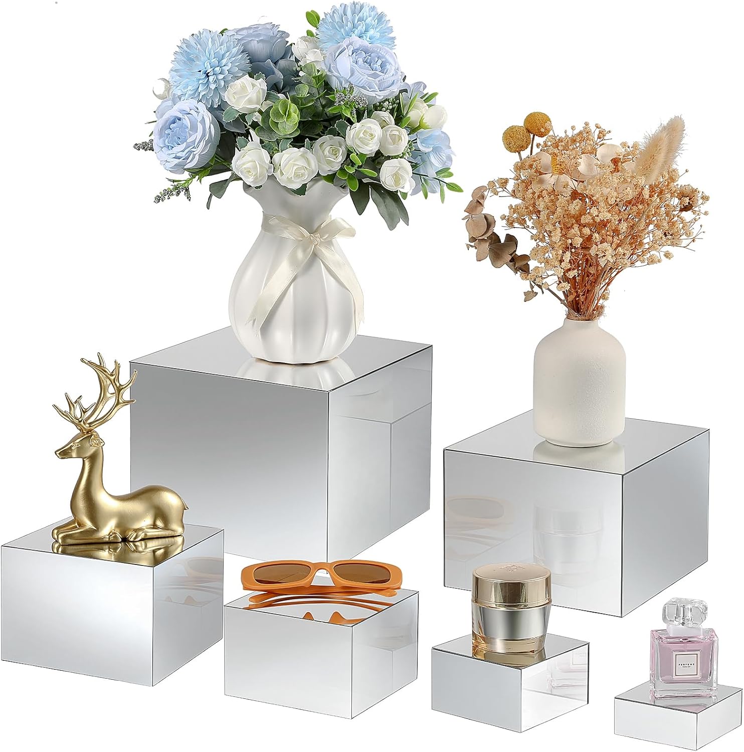 Geelin 6 Pack Silver Acrylic Display Risers