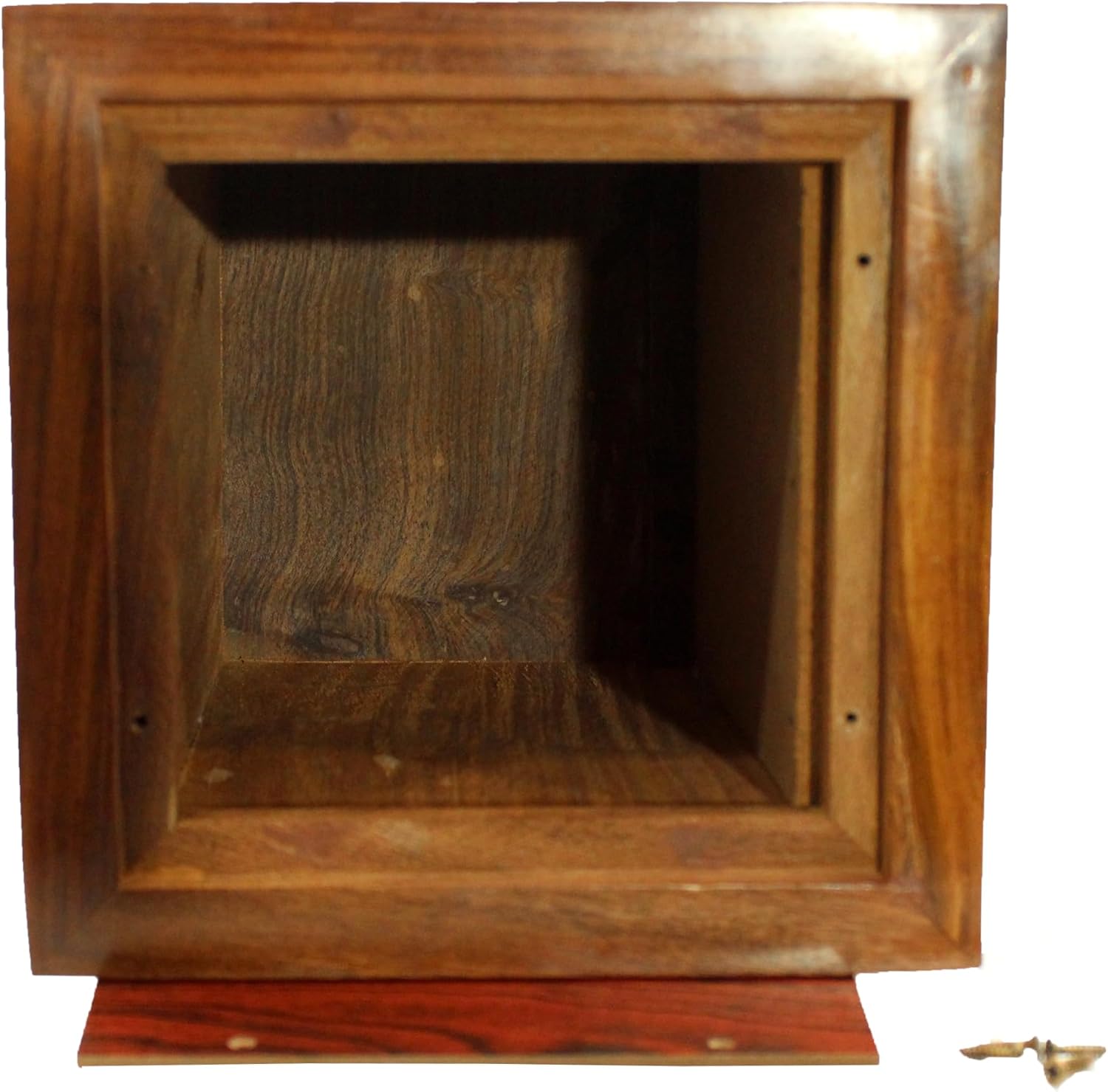 Elegant Medium Rosewood Cremation Urn with Photo Frame