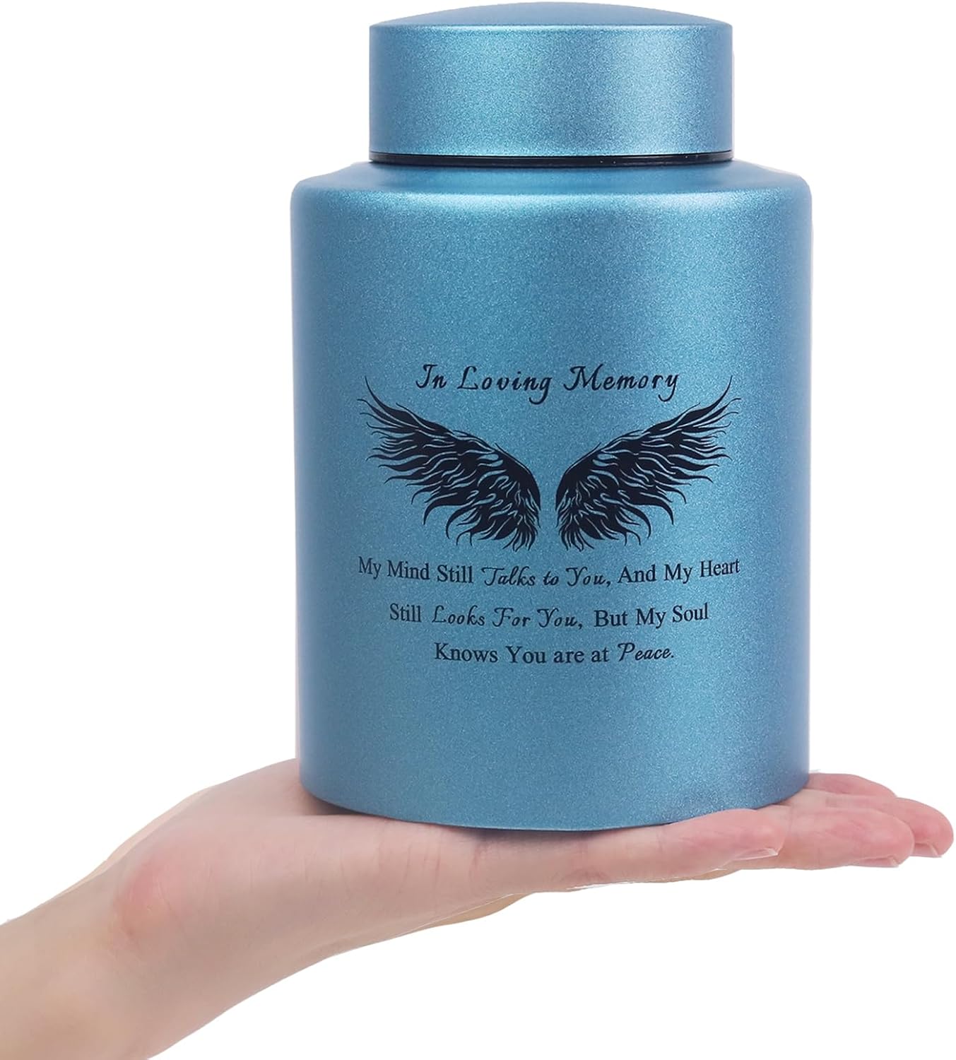 6 Inches Small Urn for Human Ashes Keepsake Box with Angel Wing
