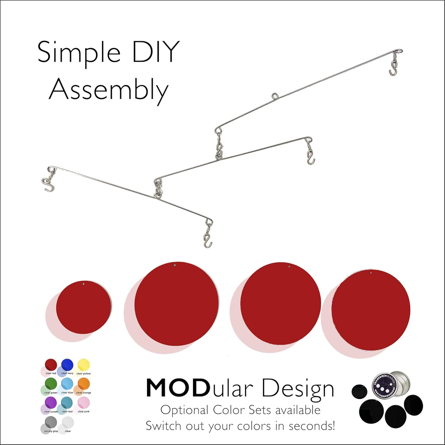 The Luscious Clear Red - Mid Century Modern Hanging Mobile