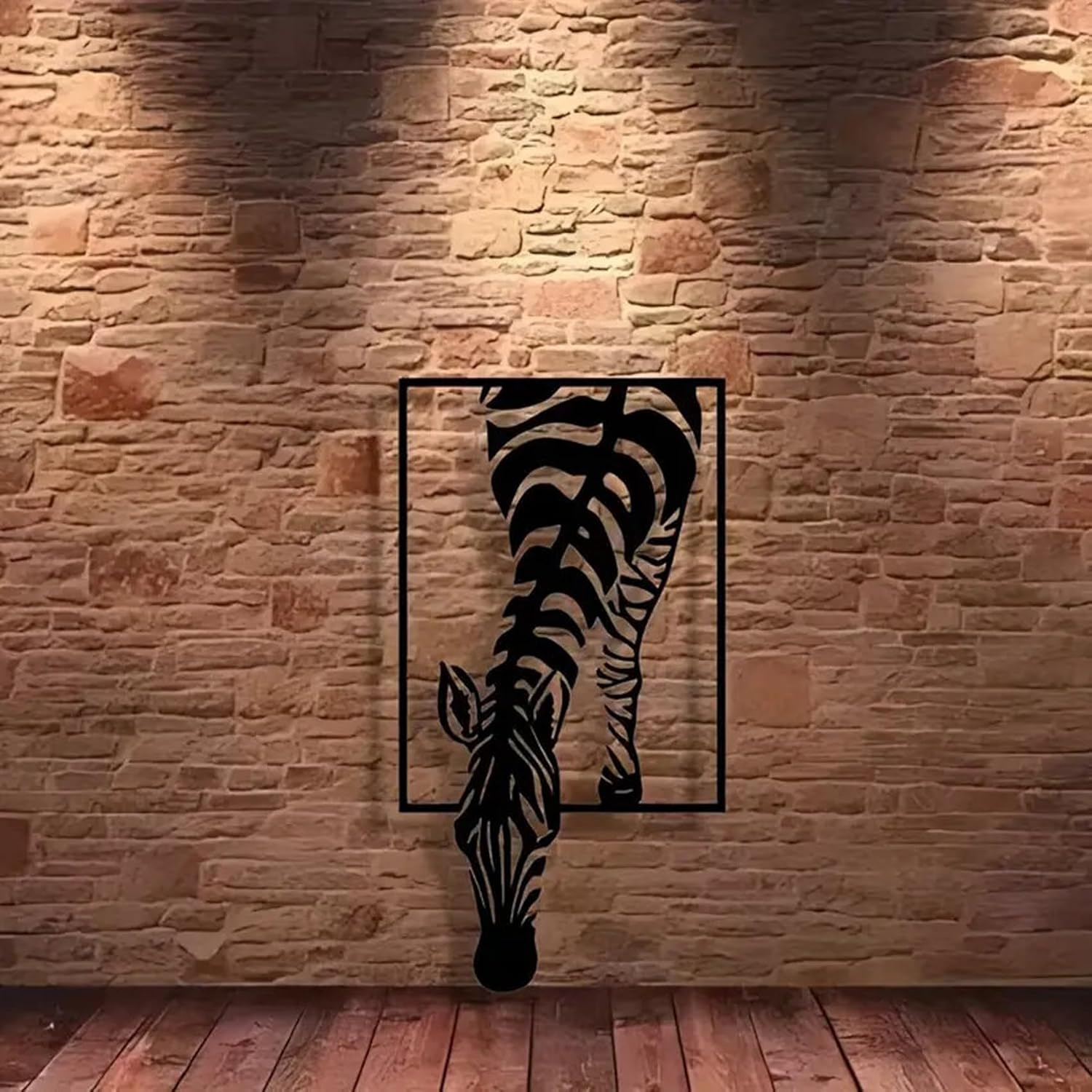 Huspox 3D Zebra Wall Art Decor Metal 40x23cm