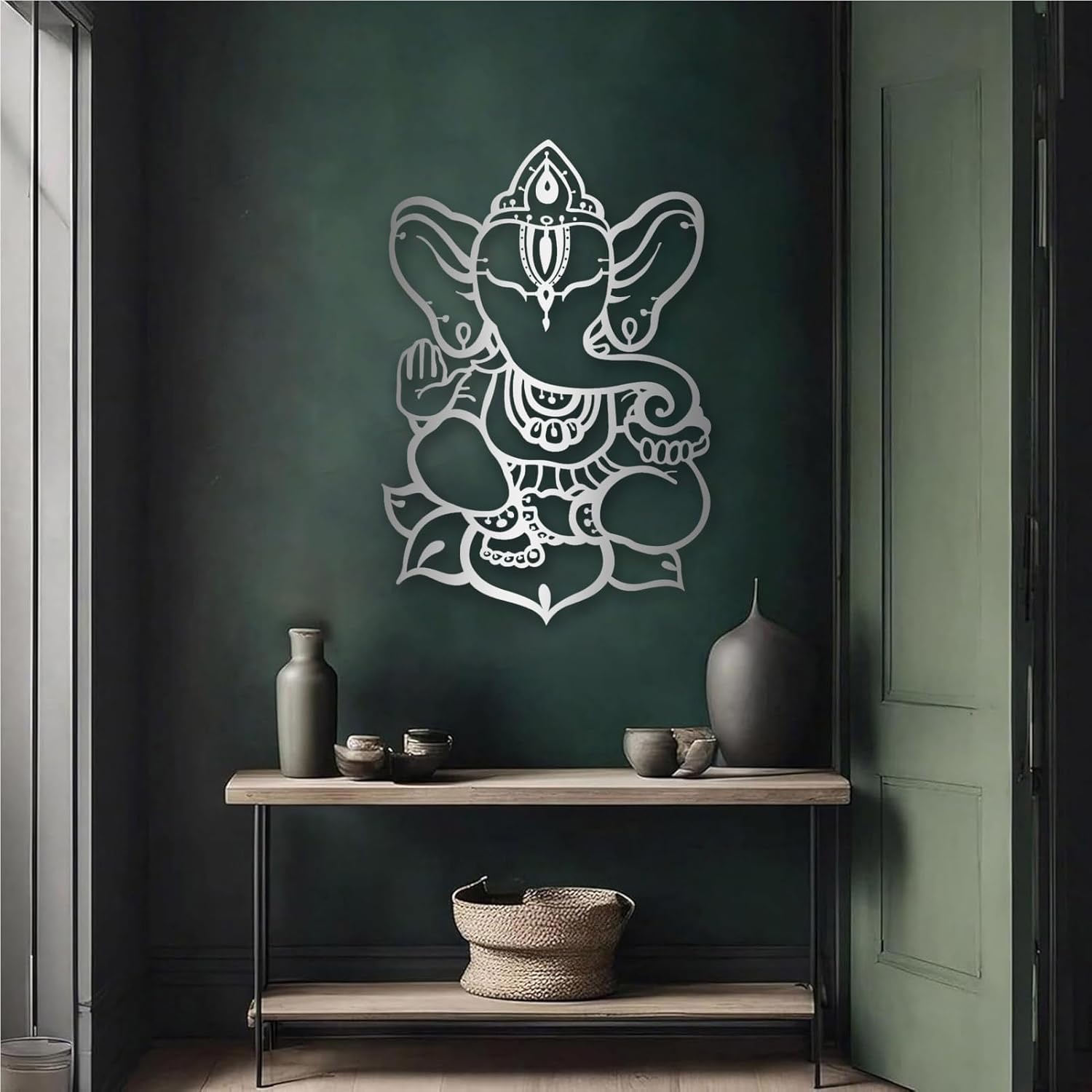 Ganesha Metal Wall Art for Living Room and Yoga Room
