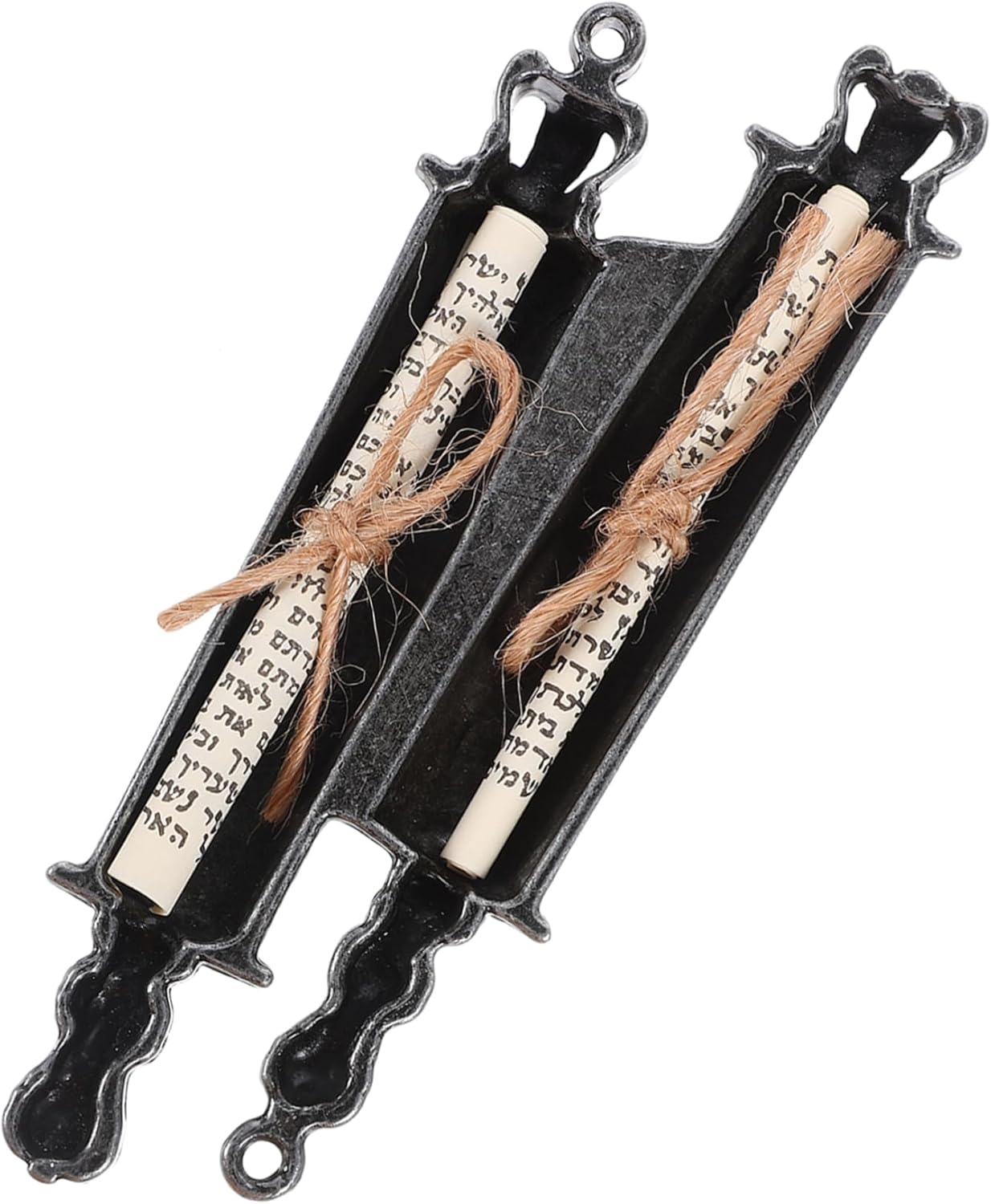 Unomor Jewish Mezuzah Case Decorative Metal Scroll