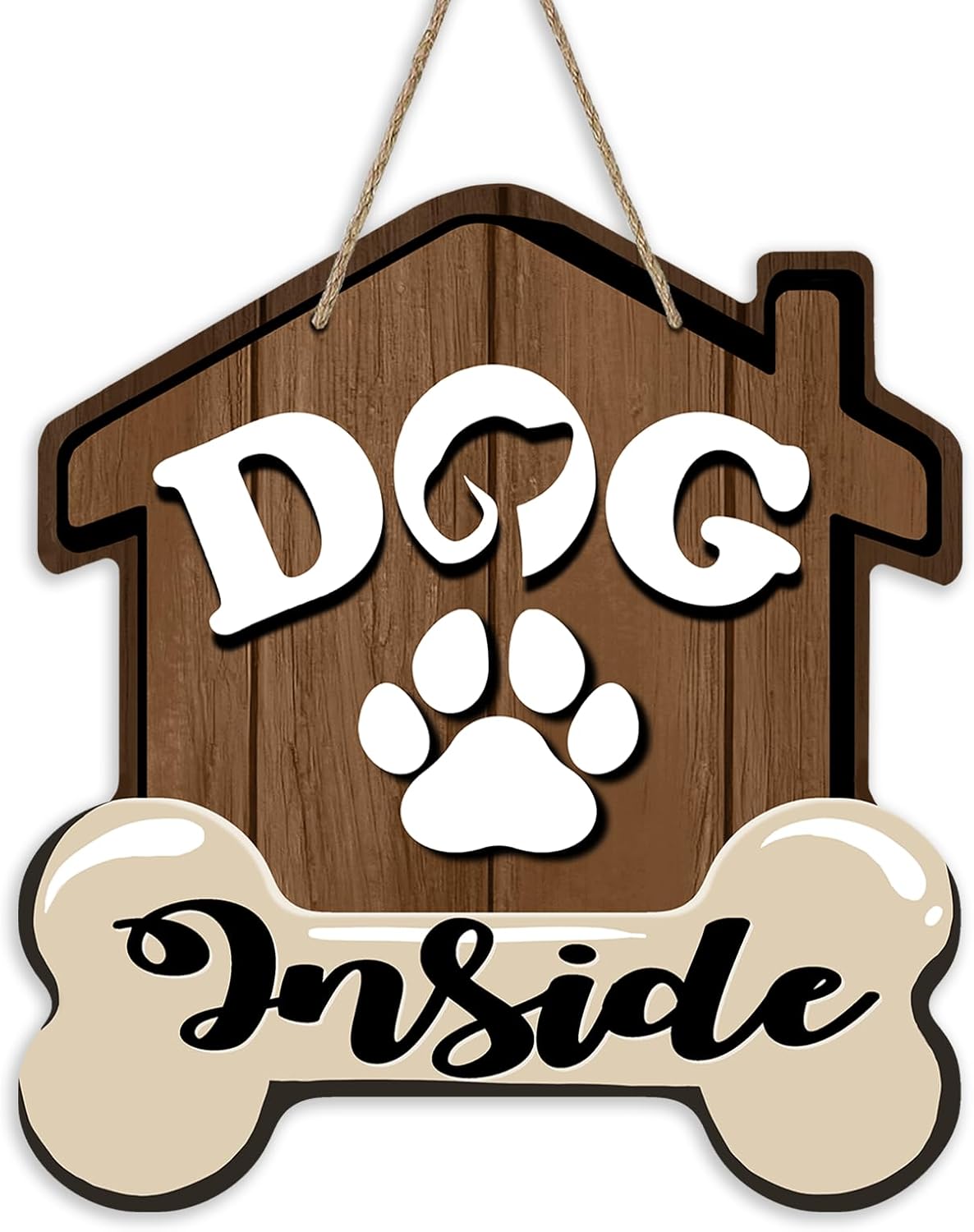 Bolisom Rustic Door Wreath Sign with Paw Prints