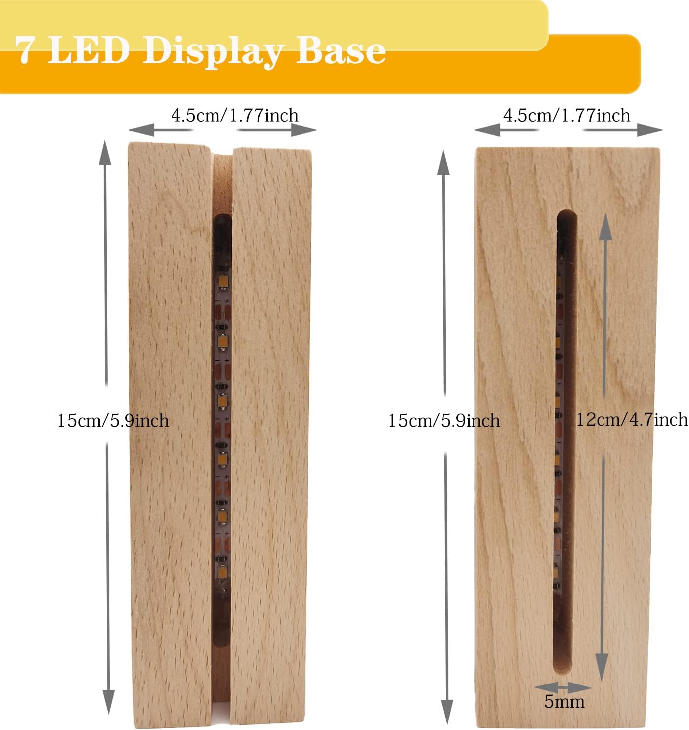 6 Inch Rectangle LED Lighted Display Base Stand