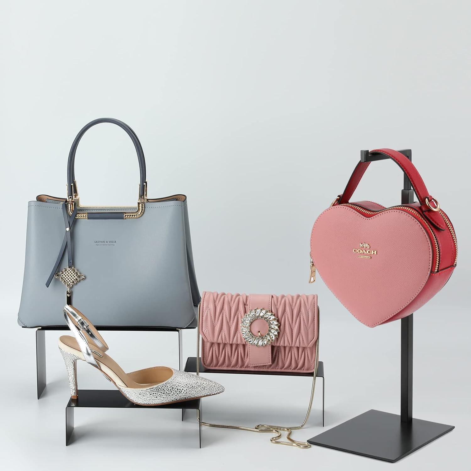 Stainless Steel Purse Display Stand Set