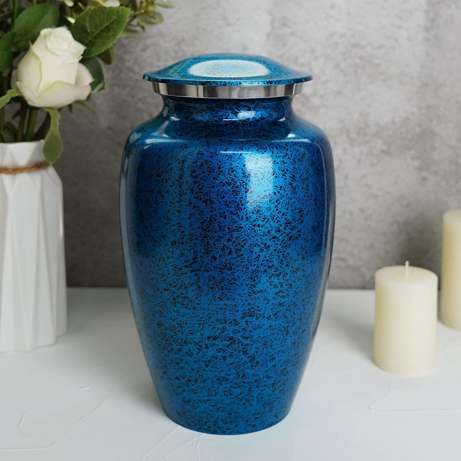Forest Blue Adult Cremation Urn for Human Ashes