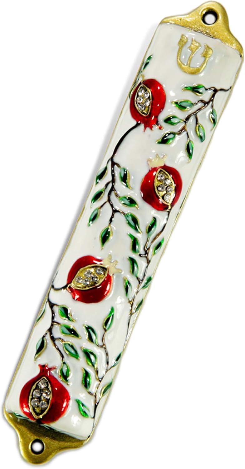 Modern Pomegranate Mezuzah Cover 4 Inch Door Blessing
