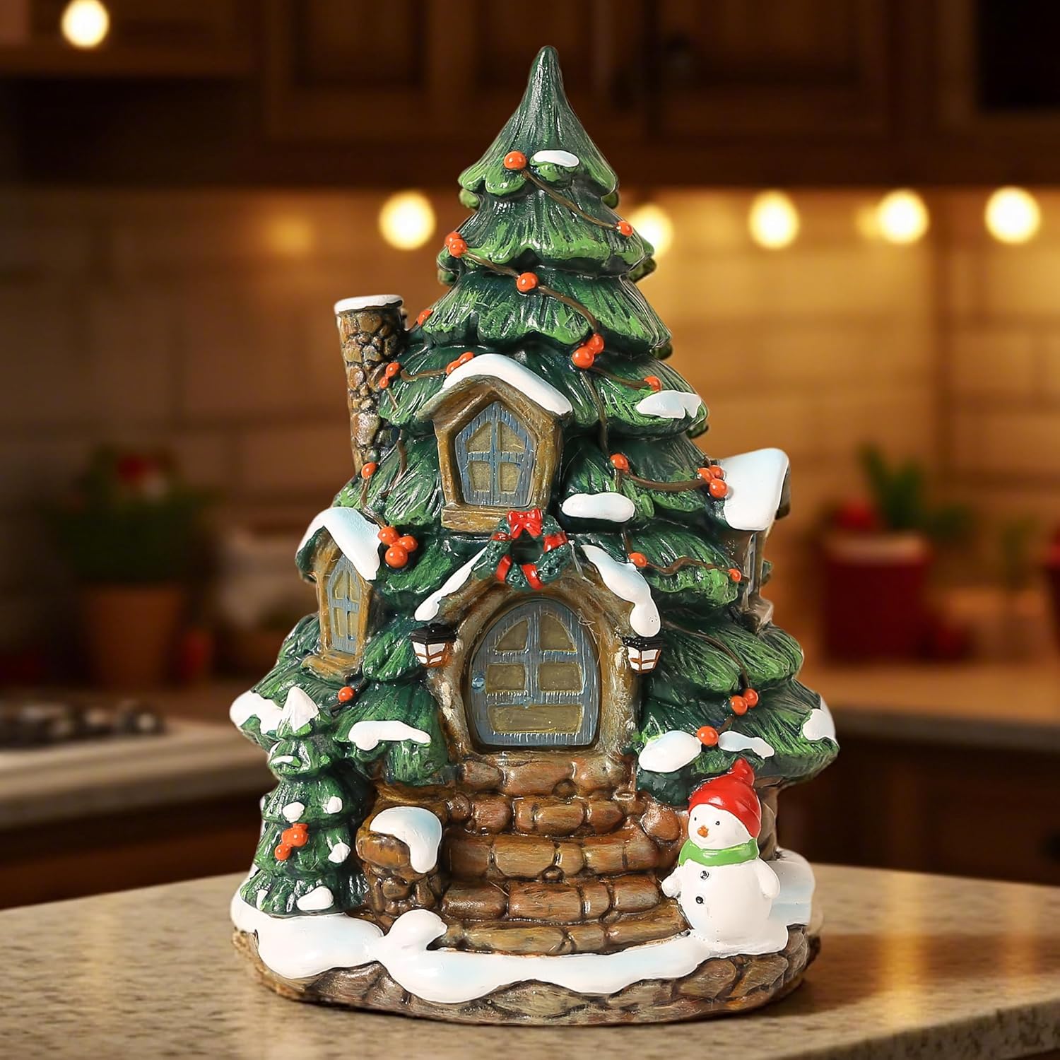 YAVENDLE Christmas Village House with Warm Lights