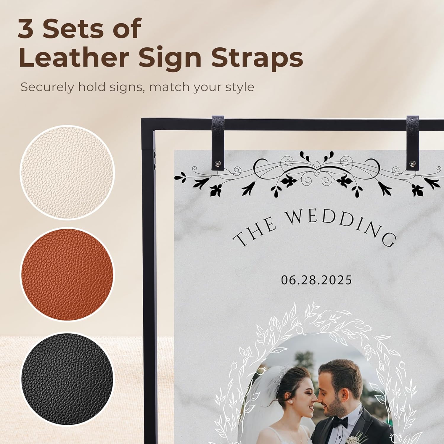 ARTASY Wedding Welcome Sign Stand 50x30x20 Black