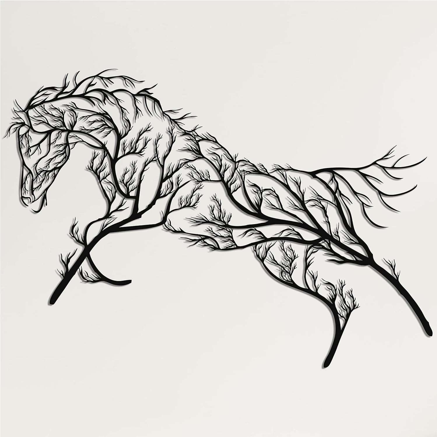 DEKADRON Geometric Horse and Tree Wall Art Decor