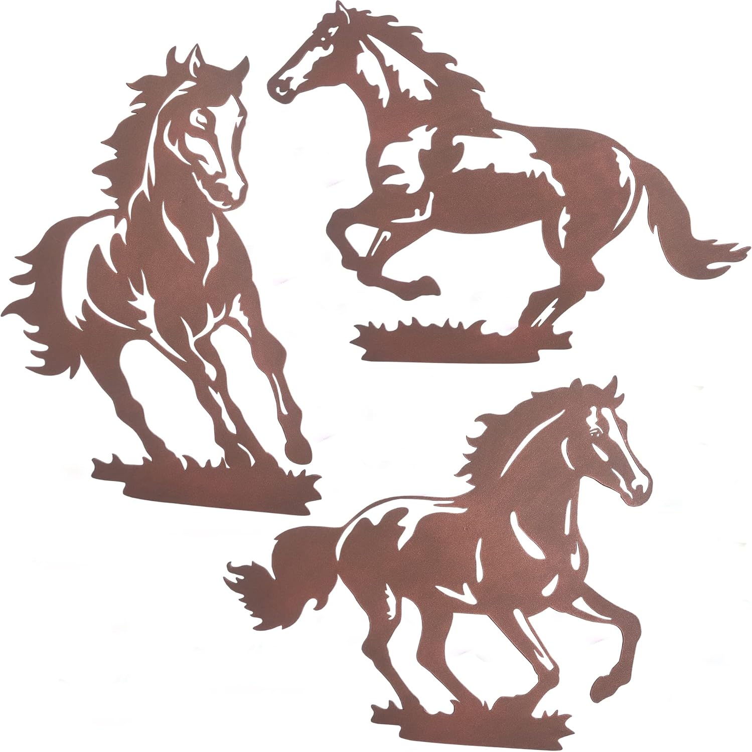 Rustic Metal Horse Wall Art Decor 3 Pack