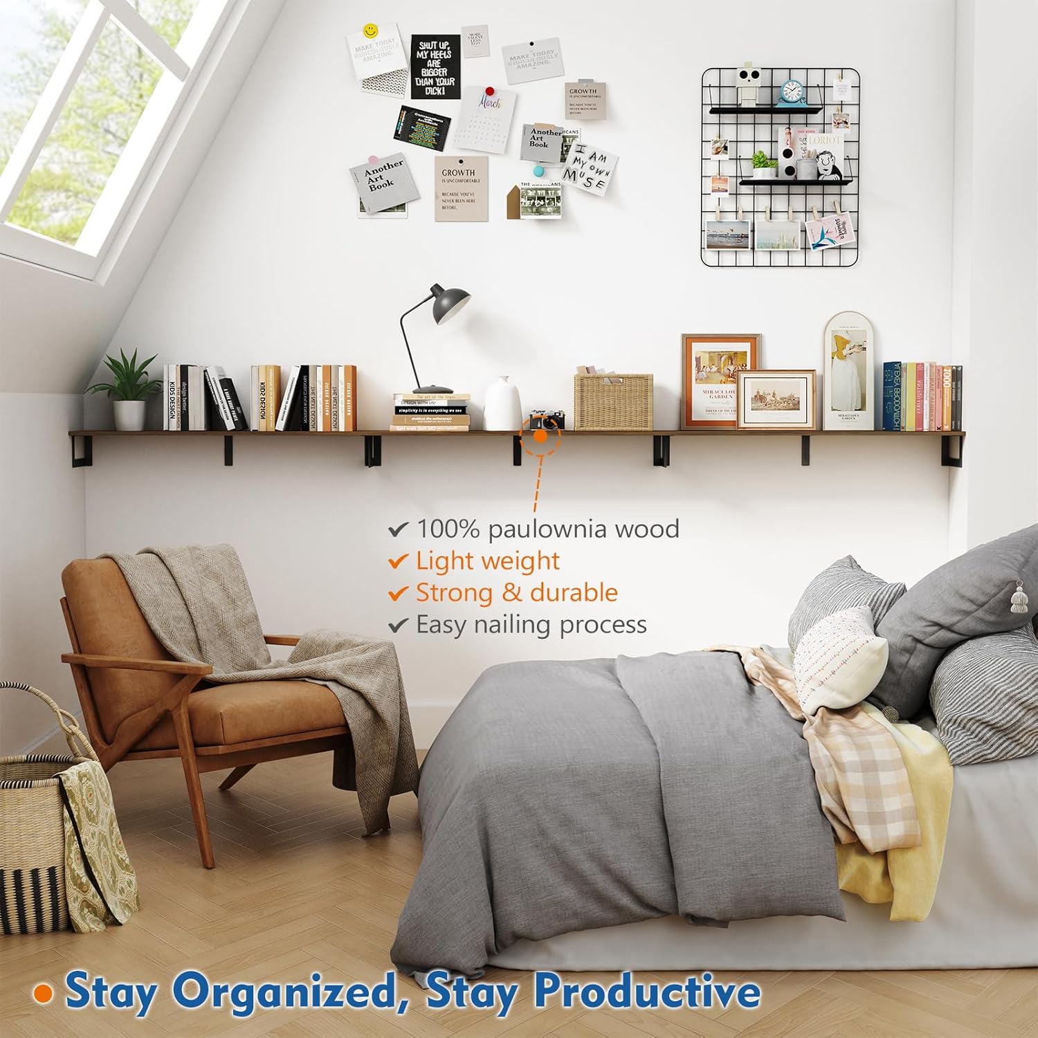 Harwaya Floating Shelves 36 In 8 In Deep Set of 3