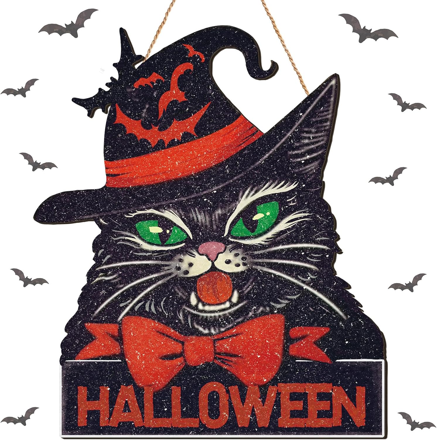 Boao Halloween Front Door Sign Wall Wreath