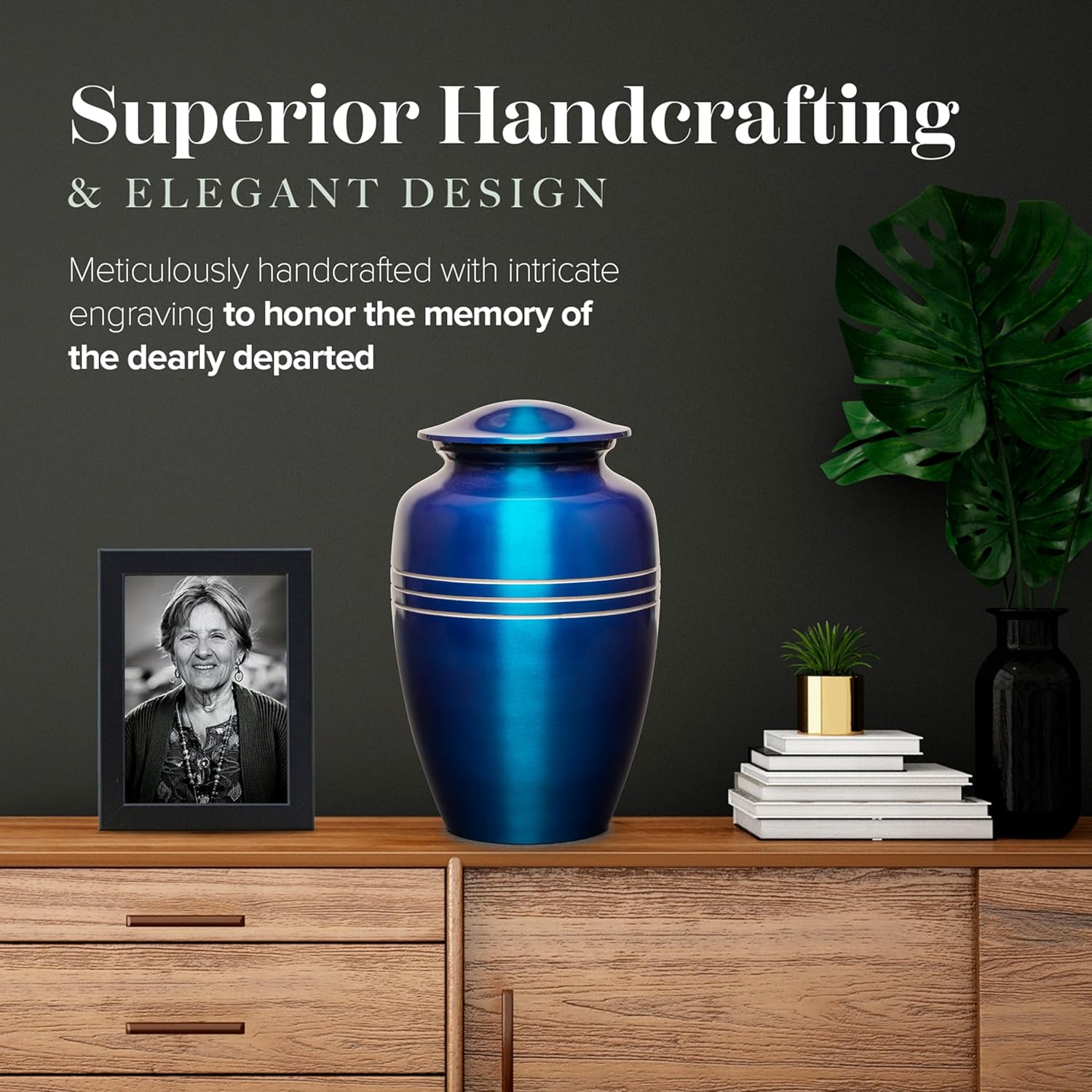 Eternal Harmony Large Urn for Ashes 7x11 Blue