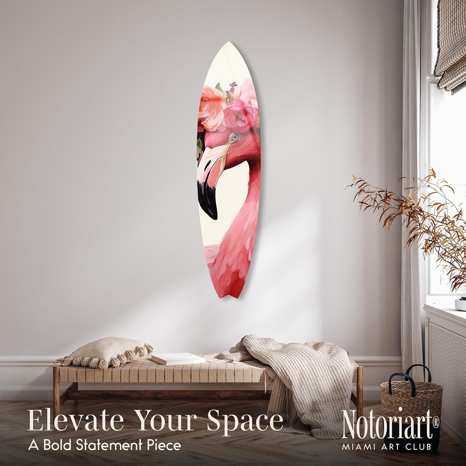Captain Flamingo Lover Surfboard Wall Art