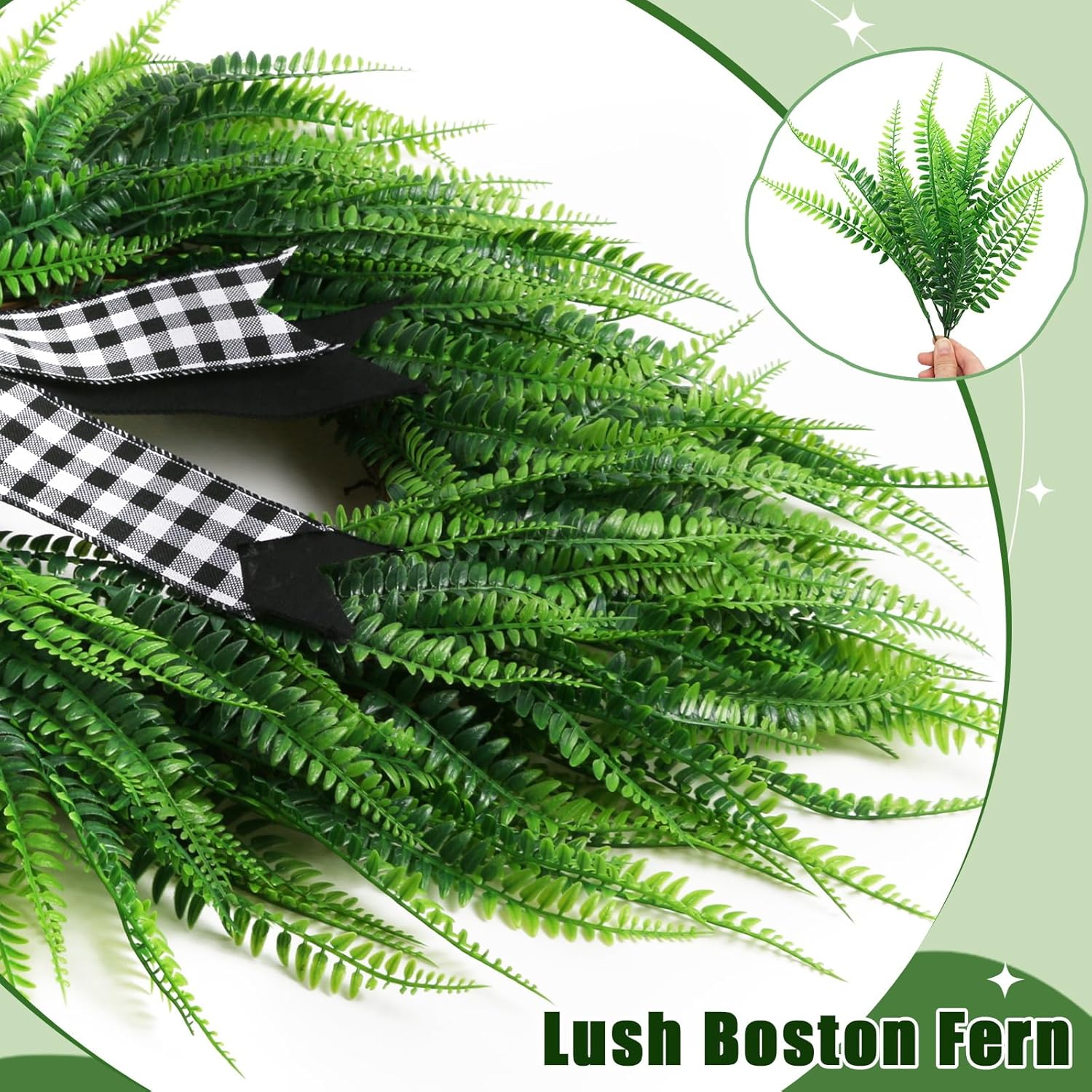 All-Season Boston Fern Wreath for Front Door