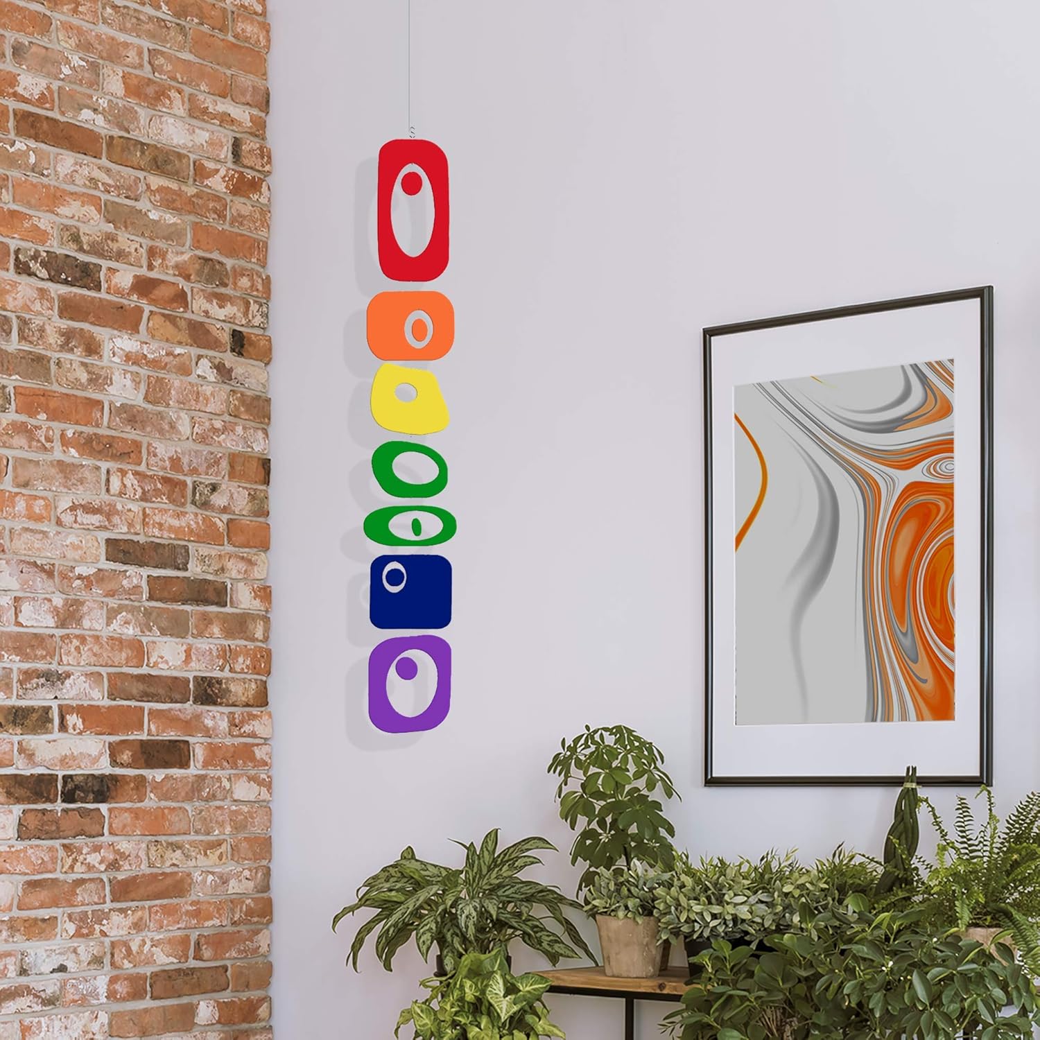 Rainbow Pride Beatnik Mobile - 6x42 Home Decor Sculpture