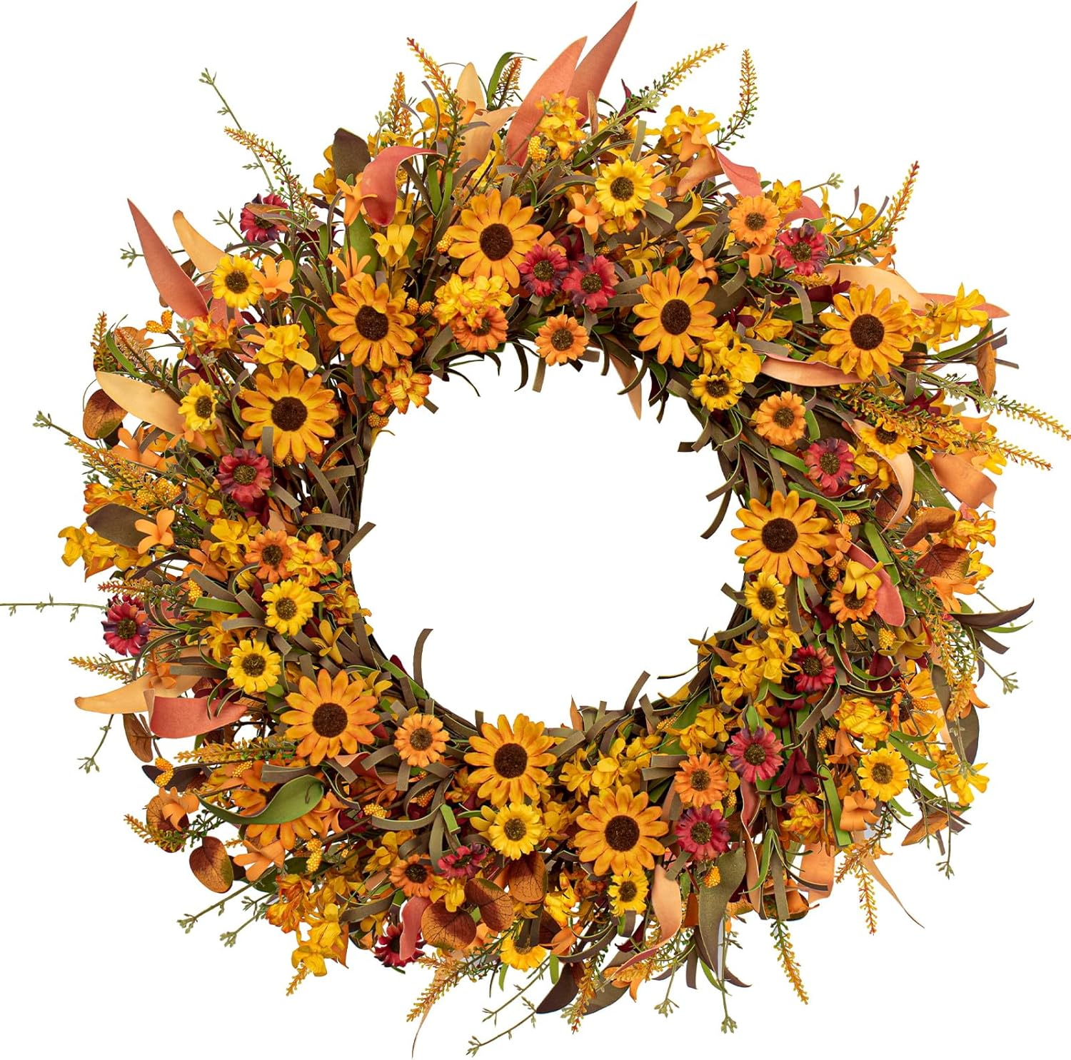 JFLORU 22 Inch Artificial Fall Wreath