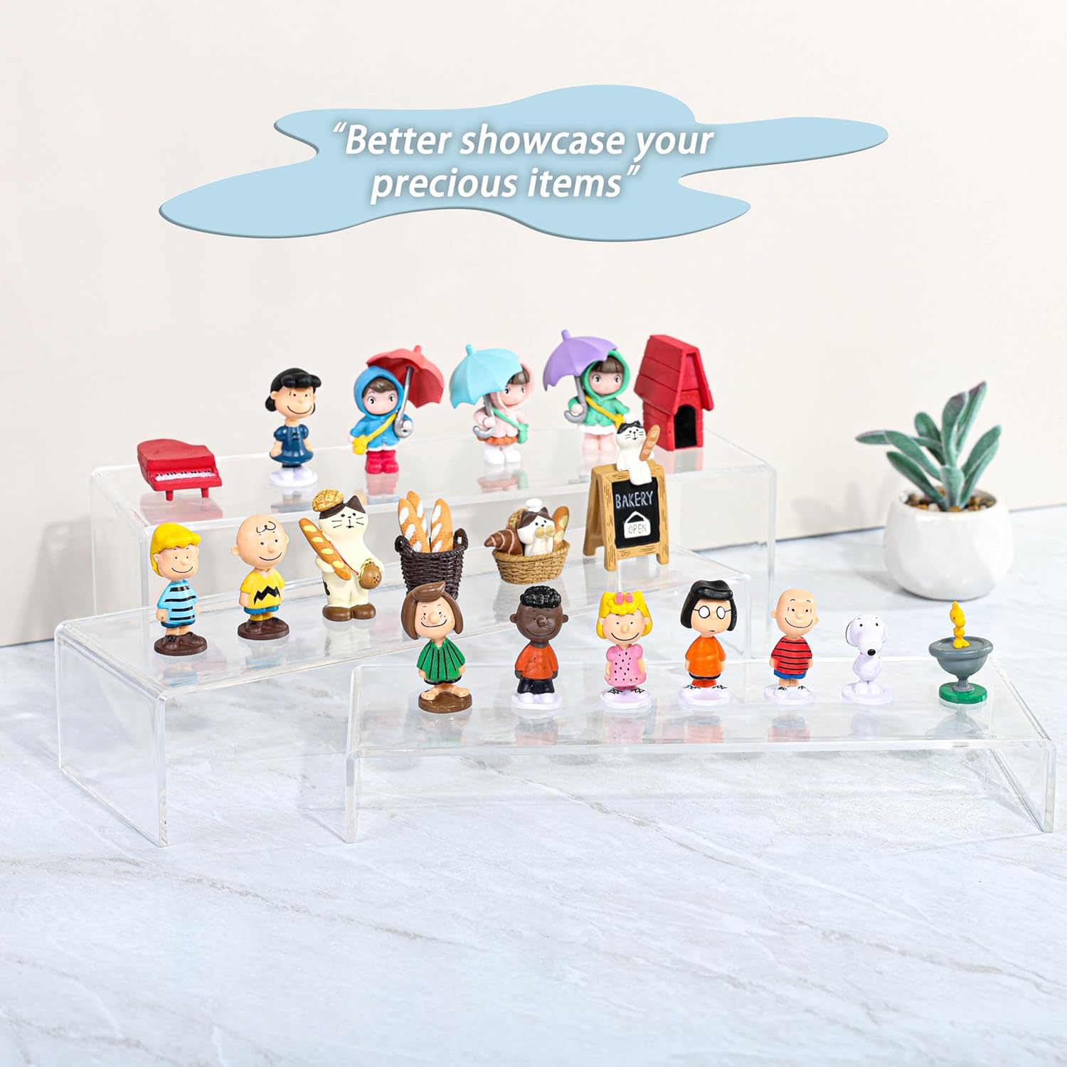 Yieach Clear Acrylic Risers Display Stands 3 Pcs
