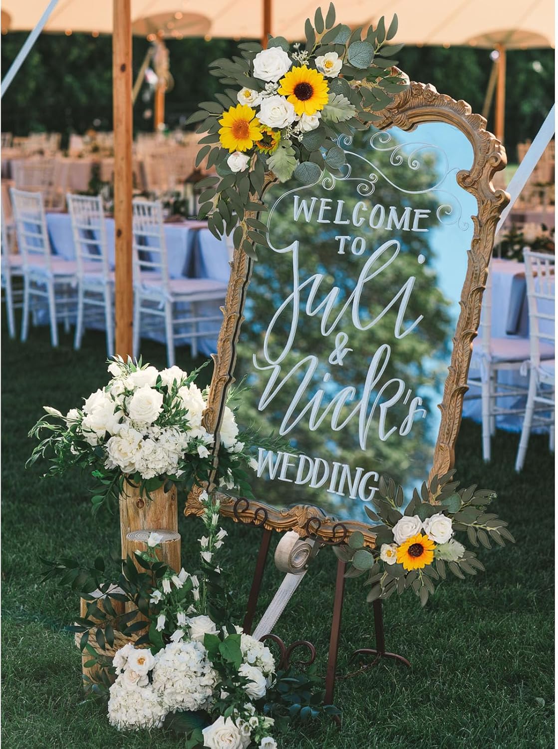 Faux Flower Swag Set of 2 for Wedding Welcome Signs