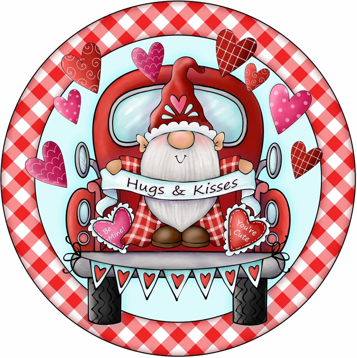Hugs and Kisses Gnome Valentine Sign