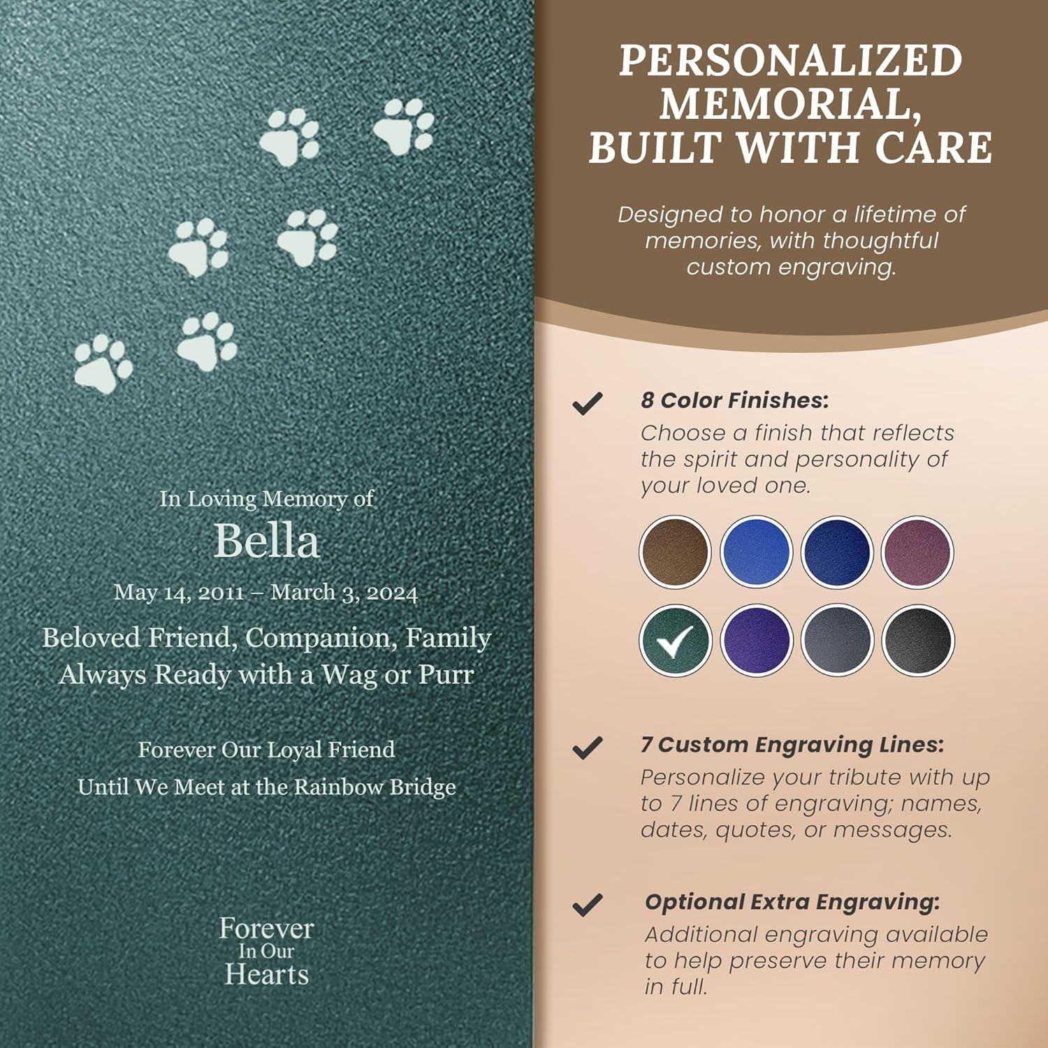Amaranthine Urn Decorative Cremation Urn for Pets